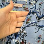 Philosophy  Blue Orange Floral Boho Blouse Womens S Boxy Flowy Shirt Cap Sleeve Photo 3