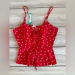 Nine Britton  Tallie Cropped Sweetheart Cami Red Medium NWT STITCH FIX Photo 4