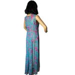 Johnny Was Boho Chic Sheer Blue pink floral Floral embroidery sequin maxi dress Photo 7