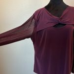 Calvin Klein Women's Long Sleeve Knot Front Top - cranberry Photo 2