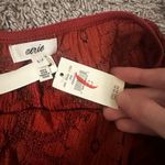 Aerie  Red Floral Lace Pajama Set Photo 2