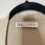 ZARA Ribbed Knit Longline Duster Cardigan Tan Beige Size Large Photo 5