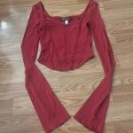 Urban Outfitters Corset Cropped Long Sleeve Top Size Small Photo 0