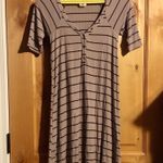 Billabong Hide Away Stone Gray Black Stripe Dress $49.95 EUC XS Style# JD01SBHI Photo 3
