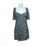 HVN Black Cherry Print Emily Sweetheart Mini Dress Size 2 Photo 2