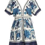 Farm Rio  Tropical Tiles Linen Blend Mini Dress Photo 0