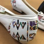 Vintage 90s J Alongi White Tribal Print Loafers Size 6 Photo 5