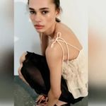 ZARA  FLORAL RUFFLED FLUID CAMI TOP in Cream Size S Photo 1