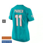 Nike NWOT Women's DeVante Parker 11 Aqua Miami Dolphins New 2018 Game Jersey M Photo 2