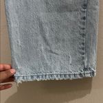 ZARA Relaxed Fit Light Wash Distressed Denim Straight Leg Jeans Buckle Back 2 Photo 3