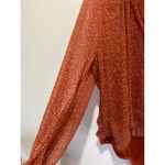 Abercrombie & Fitch bodysuit size XL rust brown polkadot v neck sheer sleeve Photo 3