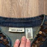 DKNY  Y2K Vintage Dark Wash Bronze Embellished Denim Jean Jacket Large Grunge Photo 1