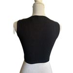 ZARA Fringed Seamless Rhinestone Jewel Crop Top XSmall-Small Black Festival Photo 3