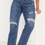 Old Navy  High Rise Slouchy Straight Distressed Jeans NEW Size 4 Photo 0