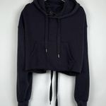 Vintage Havana Black Cropped Lace Up Hoodie Sweatshirt Size Small Photo 4