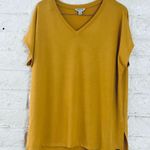 Orvis  Shirt Deep Mustard Yellow Super Soft Stretch V Neck Step Hem Sz XXL Photo 1