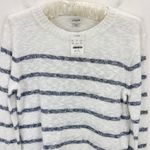 J.Crew Striped Crewneck Beach Sweater Long Sleeve White Navy Coastal XXS NWT Photo 4