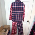 Nordstrom  Family Patchwork Cotton Flannel Pajamas Pant Set Red Navy M Photo 6