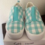 Isaac Mizrahi Live! Turquoise Checker Sneakers Photo 0
