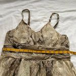 Y2K Tan brown snakeskin print babydoll dress ruffle hem smocked back Size medium Photo 5