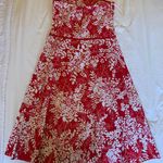 Speechless Red And White Floral Strapless Sundress Photo 1