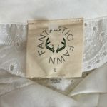 Fantastic Fawn  Lace Eyelet Button Shirt White Women Size L Boho Western Puffy Photo 2