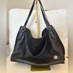 Vince Camuto BLACK PEBBLED LEATHER HOBO WITH GOLD HARDWARE AND ZIPPER TOP Photo 0