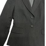 Tahari  Petite Notch Lapel Tailored Blazer in Pinstripe Dark Grey size 2P Photo 3