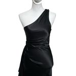 Meshki Black Calliope One Shoulder Maxi Dress Satin Draped Women’s Size XS Photo 3