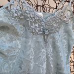 Vintage Dentelle slinky lace camisole slip sage blue floral SMALL Green Photo 1