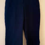 Investments Petites Navy Cropped Dress Pants Workwear Trousers Size 12P Stretch Photo 0