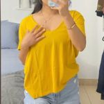 ZARA Mustard V Neck Shirt Photo 0