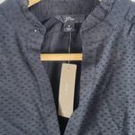 J.Crew NEW Ruffle Trim V-Neck Popover Clip Dot long Sleeve Black Size S Photo 3