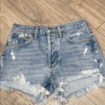 AGOLDE  Frayed Light Blue Jean Shorts PARKER VINTAGE CUT OFF SHORT SWAPMEET Sz25 Photo 2