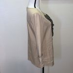 Downeast  Basics tan ruffle pleated front blouse Photo 3