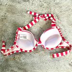 Mossimo Supply Co MOSSIMO Halter Bikini Top Hot Pink Stripes Padded removable U-Hook back, Sz Lg Photo 3