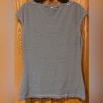 St. John  Nautical Stripe Sleevless Cap Sleeve Top Navy‎ Blue & White Size Small Photo 4