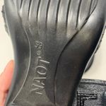 NAOT Marvel Black Leather Fabric Strappy Slide Sandal Mid Heel EU Size 39 Buckle Photo 7