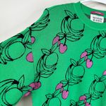 Scotch & Soda Sweater Women's XS Fruit Print Jacquard Pullover Green Pink Photo 5