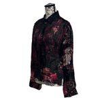 Chico's Vintage Y2K Chico’s Sheer Floral Silk Blouse Women’s M Goth Grunge Romantic Photo 2