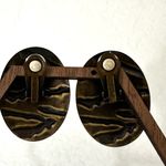 Vintage 80's Retro oval Painted Earrings Photo 6