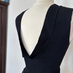De Laru Vintage Black Bead Embellished Knit Sleeveless Backless Tank Top Photo 7