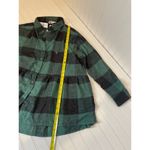 American Eagle NWT  Green & Black Buffalo Plaid Babydoll Flannel Peplum Shirt M Photo 6