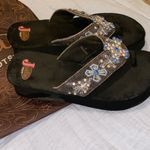 Justin Boots  Women's Black and Blue Embellished Sandals Photo 3