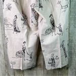 Hot Cotton Woman Size 3X Capri Pants with Faceless Person Print Linen/Cotton Tan Photo 7