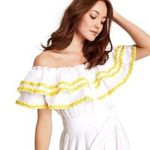 Lisa Marie Fernandez X Target White And Yellow Linen Blend Midi Dress XS. NEW Photo 3