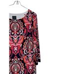JH Womens Dress‎ Shift Midi Long Sleeve Paisley Lined Stretch Crew Neck Medium Photo 1