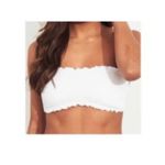 Hollister  XL Strapless Gathered Elastic Bandau Top in White Photo 1