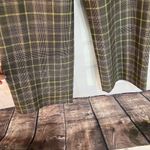 Victoria's Secret Body by Victoria the Marisa fit wide leg tan lime green plaid pants size 6 Photo 2