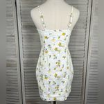 Rue 21  Mini Denim Sundress Sleeveless Snap Front White/Yellow Floral-Small Photo 3
